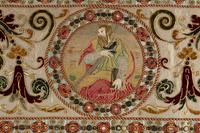 A Continental Petit-Point and Metallic Thread Embroidered Ecclesiastical Panel
