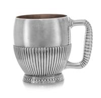 An American Silver Children's Mug, Gorham Mfg. Co., Providence, RI, 1884, having a fluted bowl and handle and raised on a flared foot w