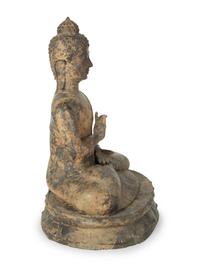 A Patinated Bronze Seated Buddha