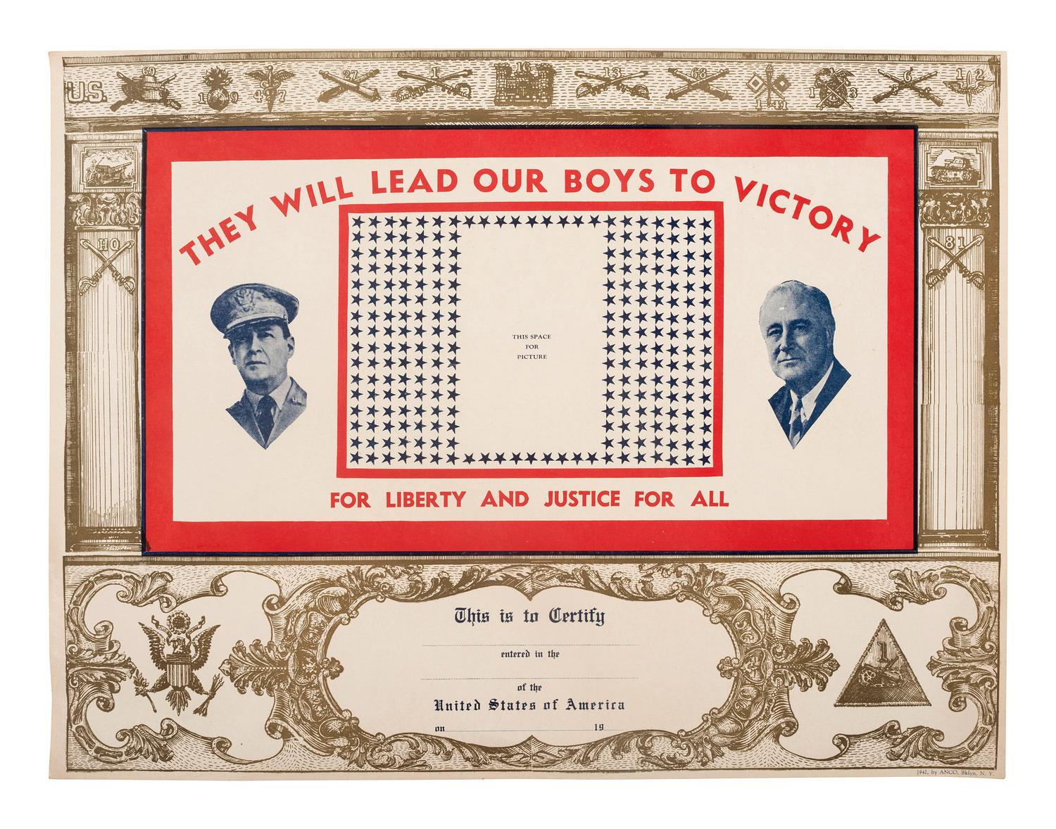 [WORLD WAR II]. A group of souvenirs including trench art and Douglas MacArthur commemorative items.