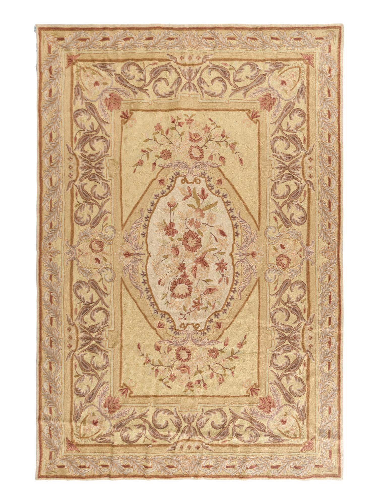 An Indian Floral Chainstitch Rug