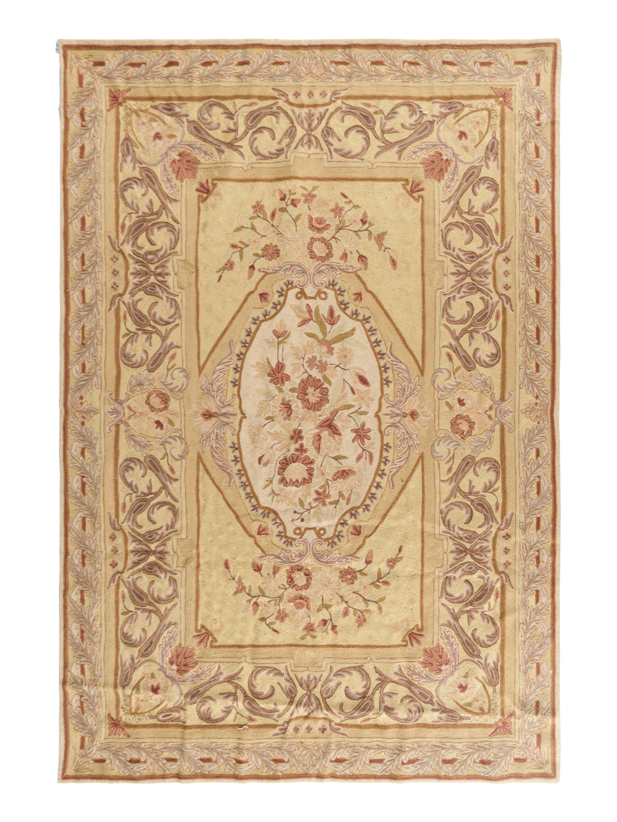 An Indian Floral Chainstitch Rug