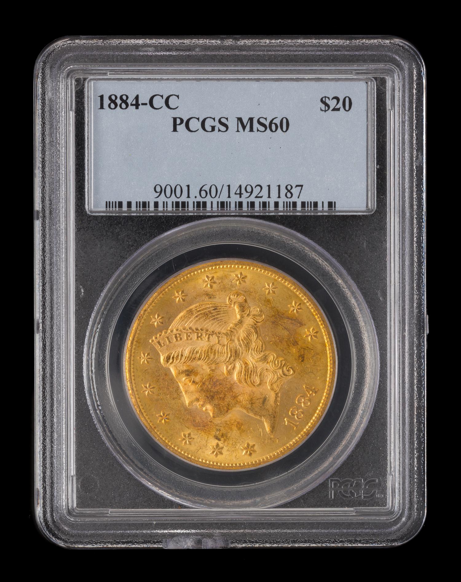 A United States 1884-CC Liberty Head $20 Gold Coin