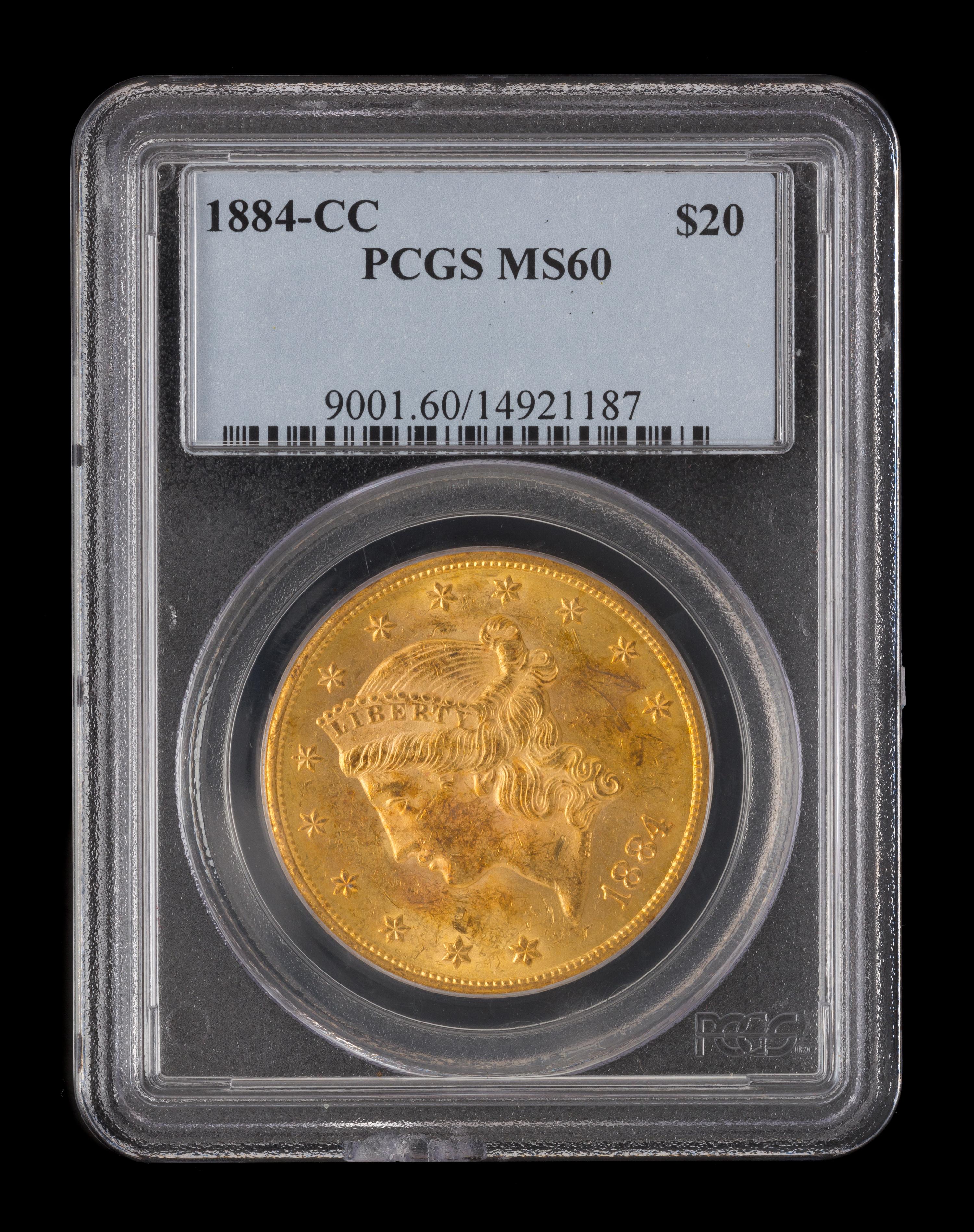 A United States 1884-CC Liberty Head $20 Gold Coin