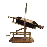 A Continental Brass and Wood Wine Server 15" W x 7.5" D x 15" H — Italy, 19th Century