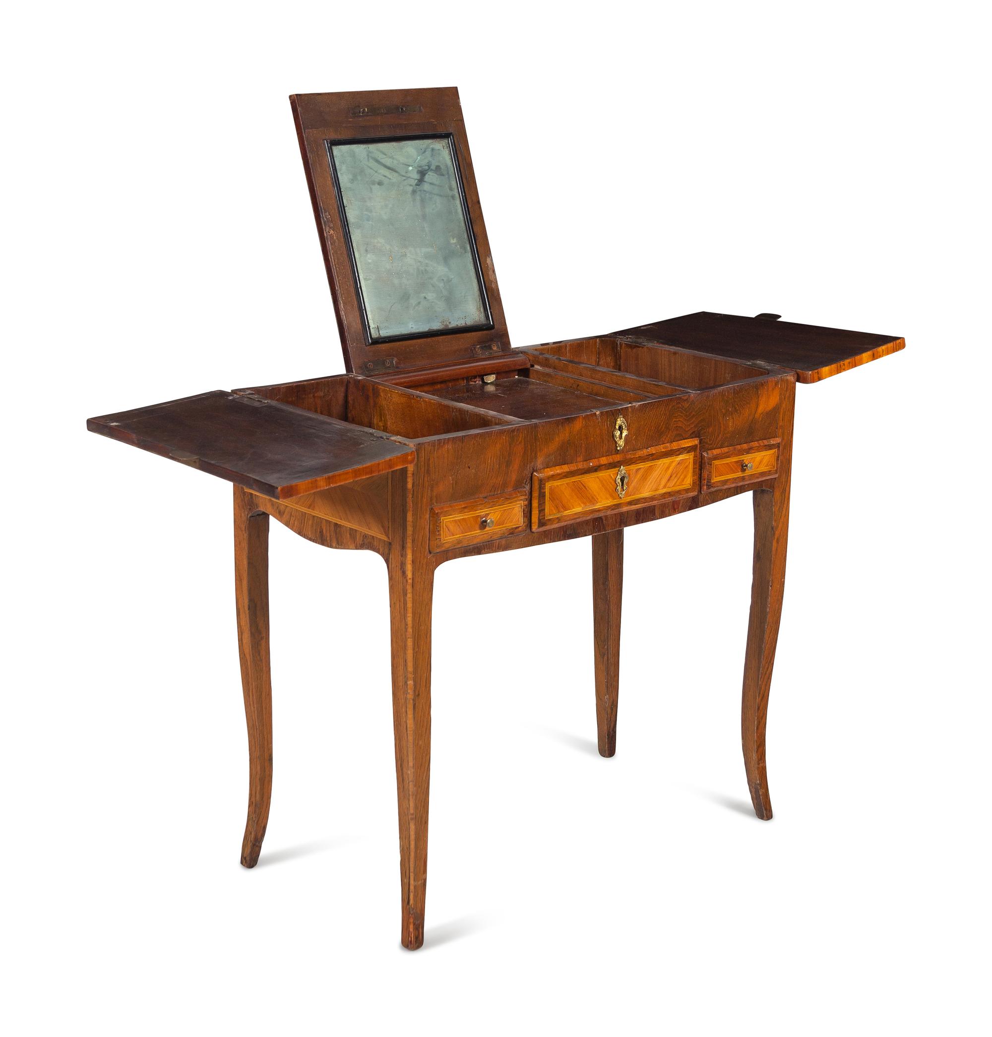 A Louis XV/XVI Transitional Style Kingwood and Fruitwood Poudresse