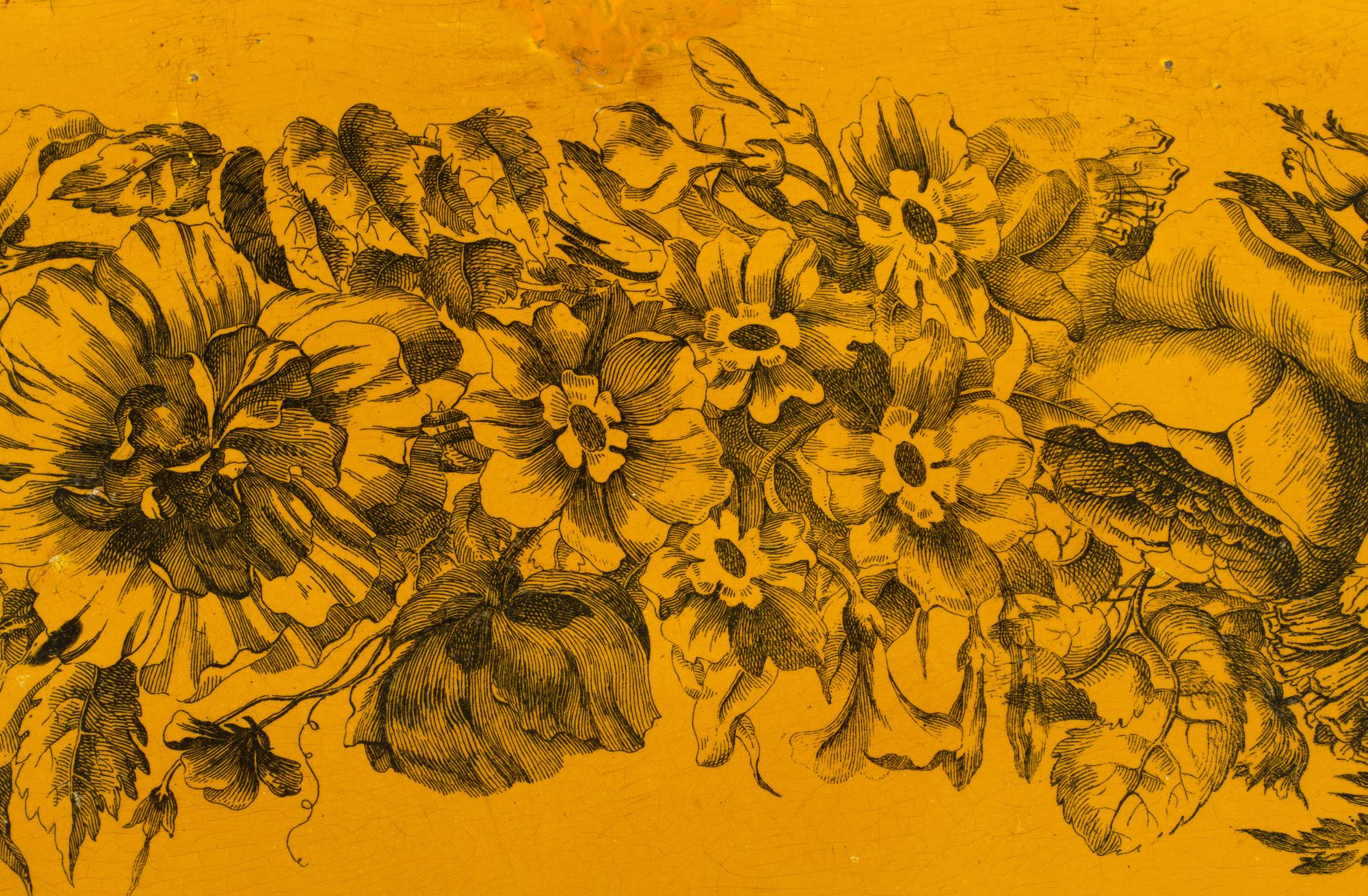 A Group of Yellow Tole Decorative Articles