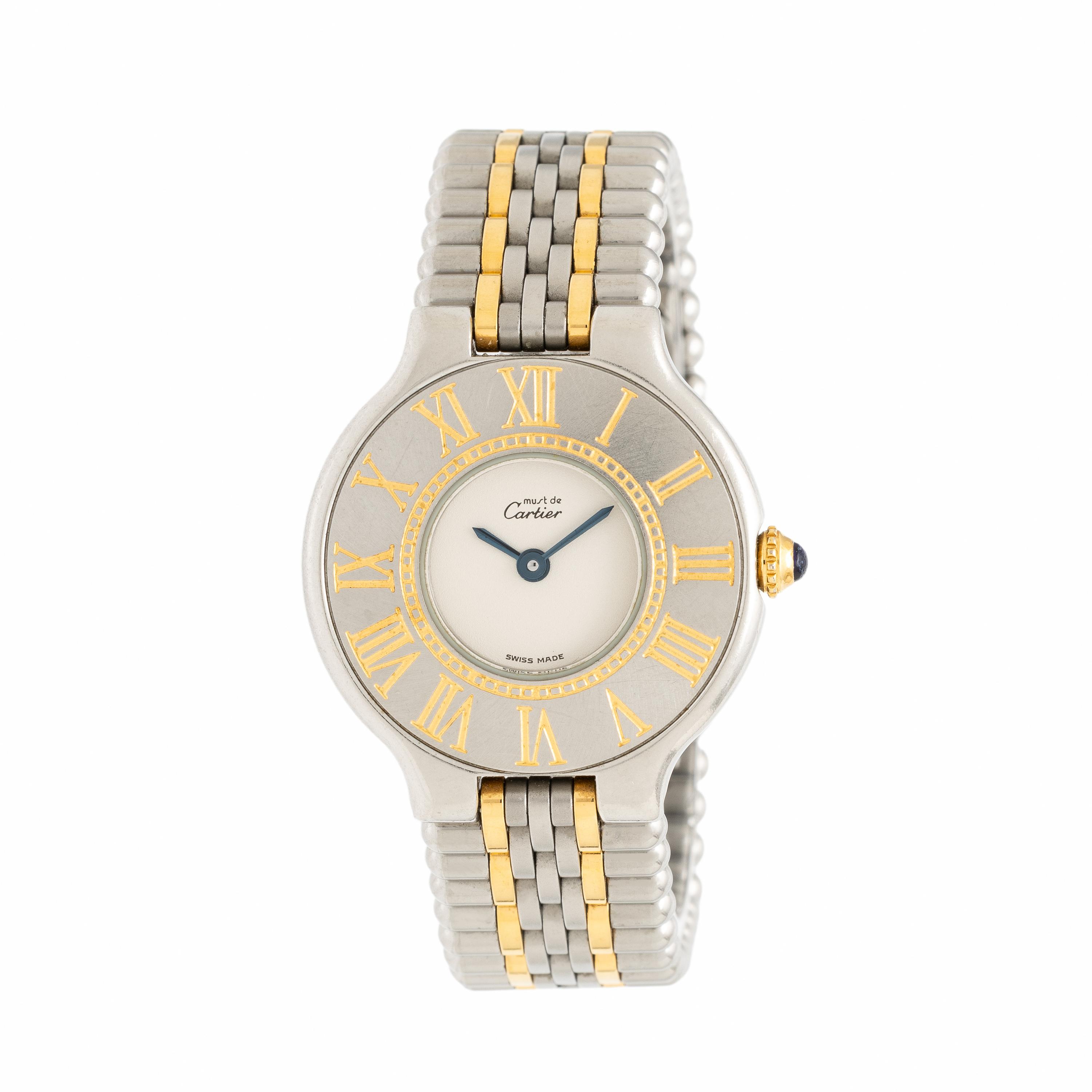 Cartier, Ref. 125000P, Steel and Gold Plate 'Must de Cartier 21' Watch
