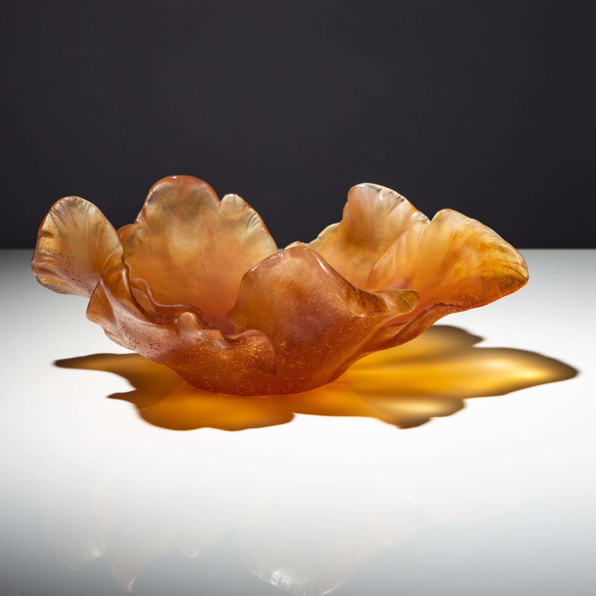 Amber tulip bowl