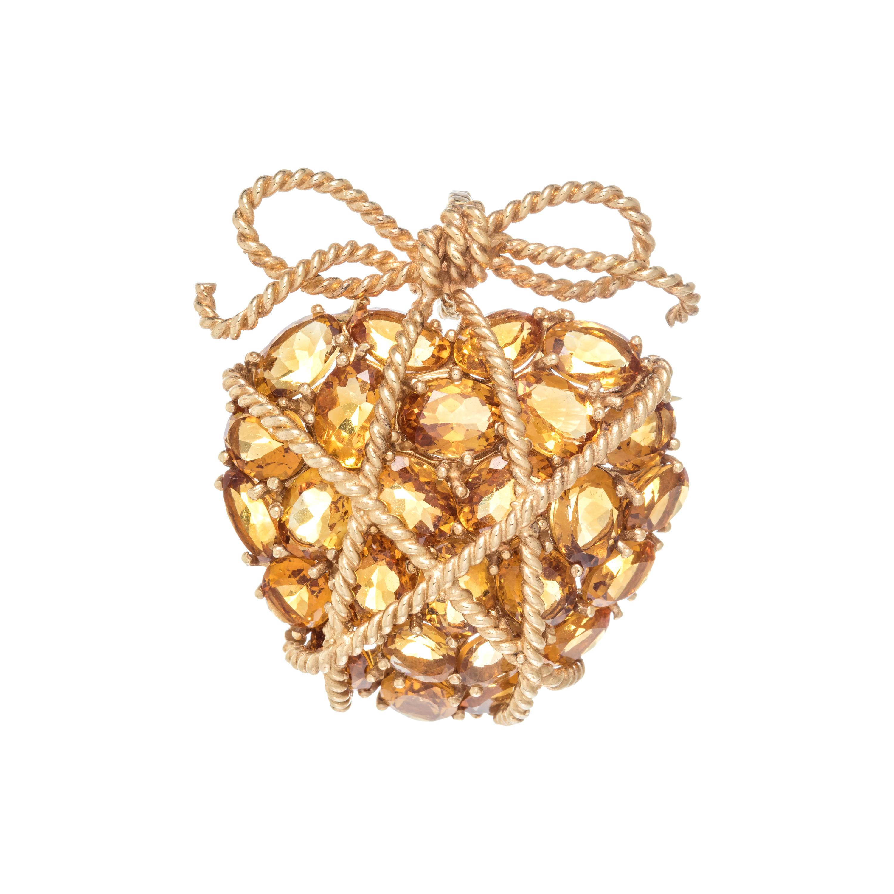 CITRINE HEART PENDANT/BROOCH