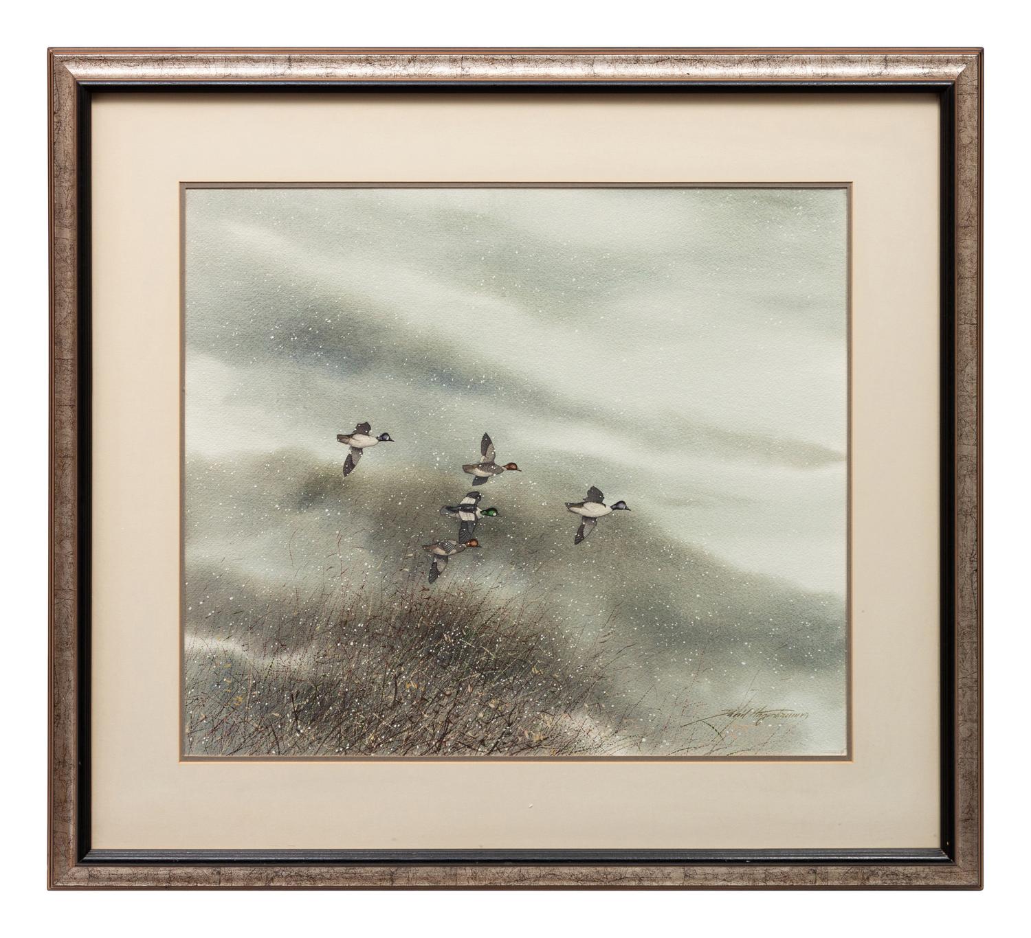 Five Ducks in the Snow