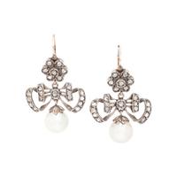 DIAMOND AND CULTURED PEARL EARRINGS