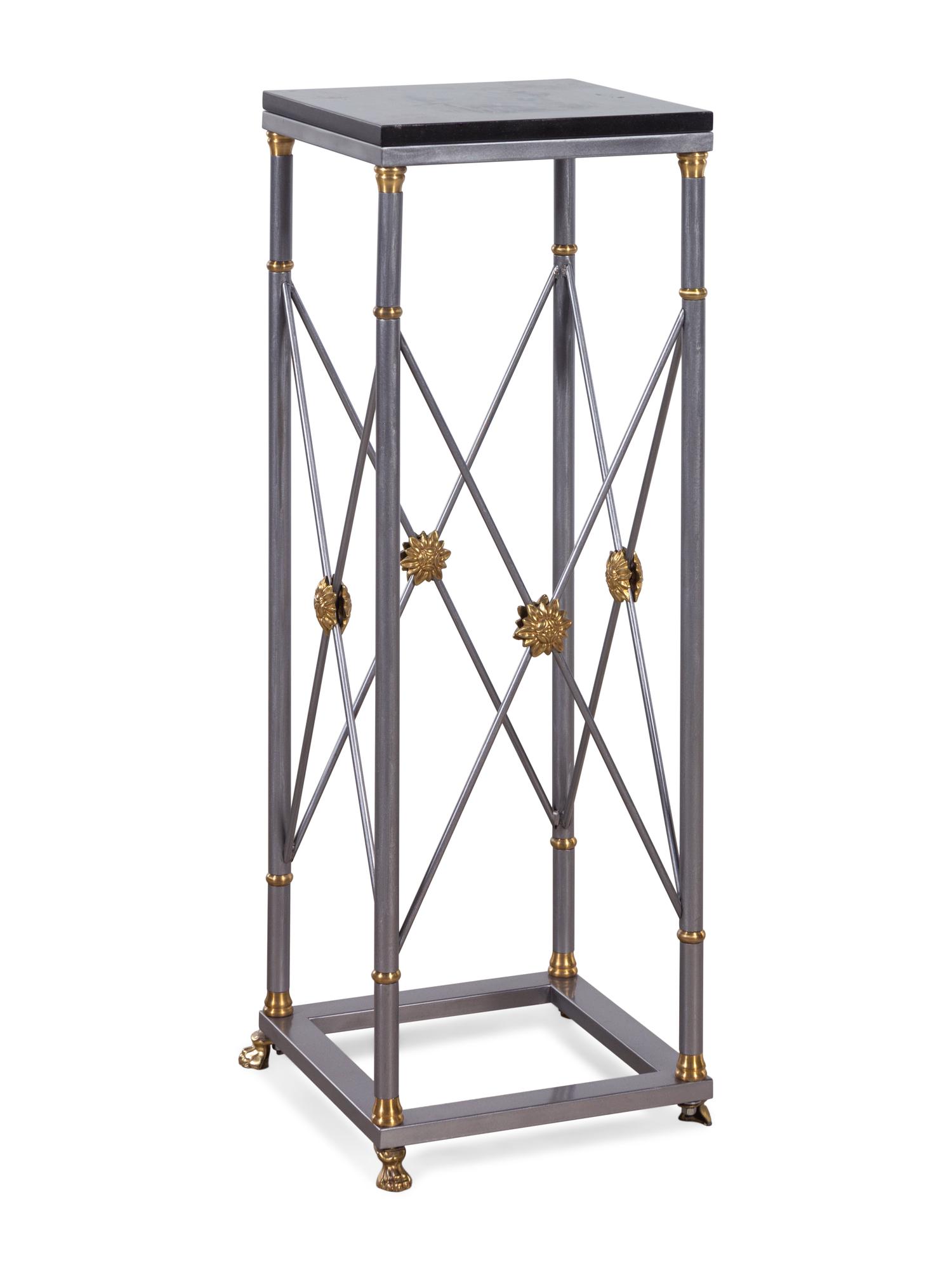 A Contemporary Brass and Steel Pedestal