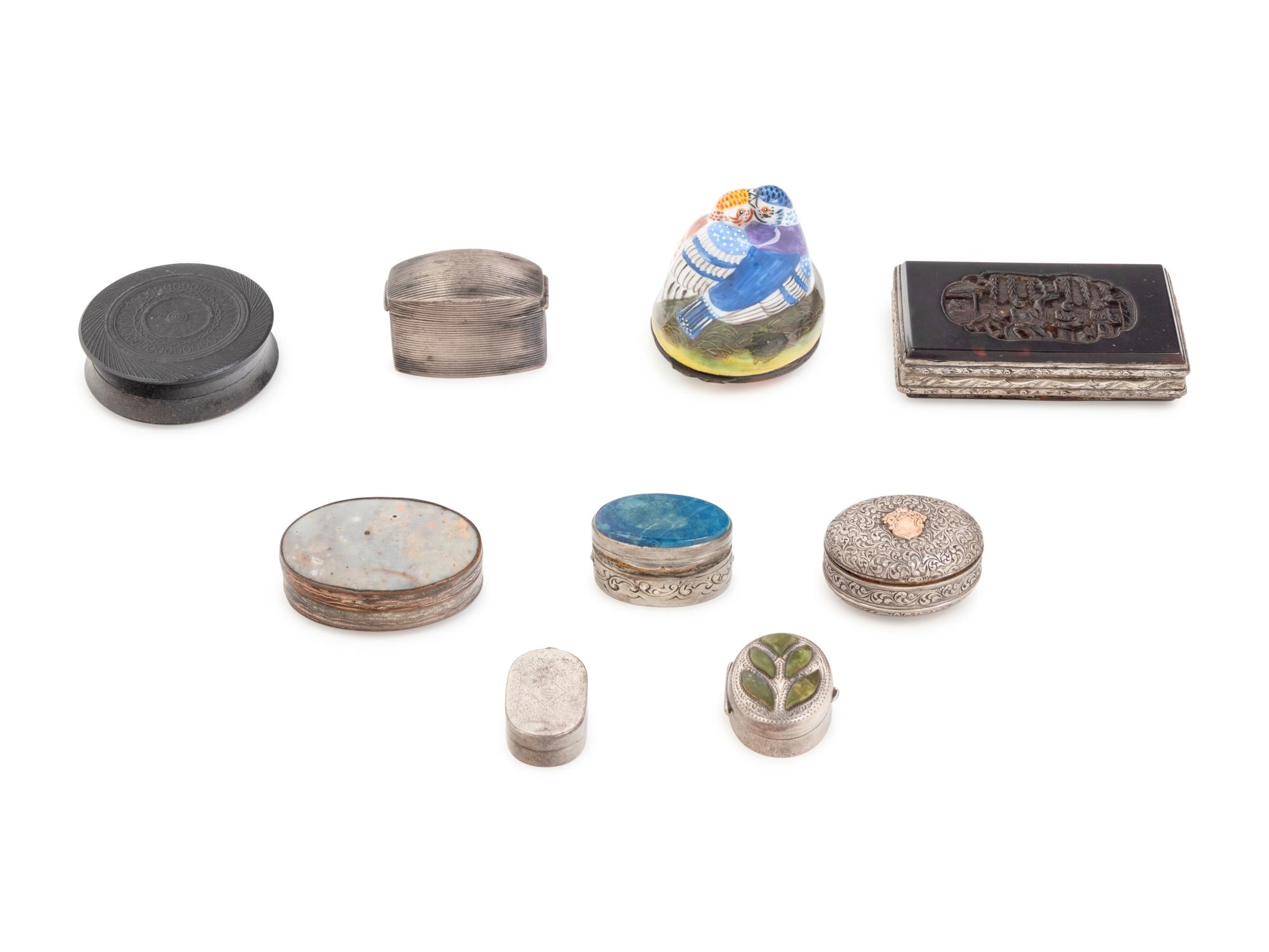 A Collection of Nine English and Continental Boxes