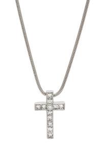 An 18 Karat White Gold and Diamond Cross Pendant, 4.90 dwts.