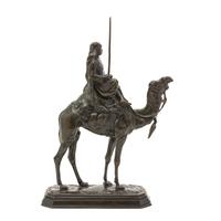 A French Bronze Figure, ANTOINE-LOUIS BARYE (1796-1875), Height overall 10 1/4 inches. — ANTOINE-LOUIS BARYE (1796-1875),