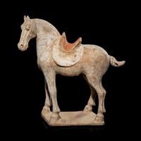 A Chinese Painted Pottery Horse, Tang Dynasty 唐 彩陶馬