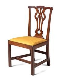 Four George III Style Carved Mahogany Side Chairs