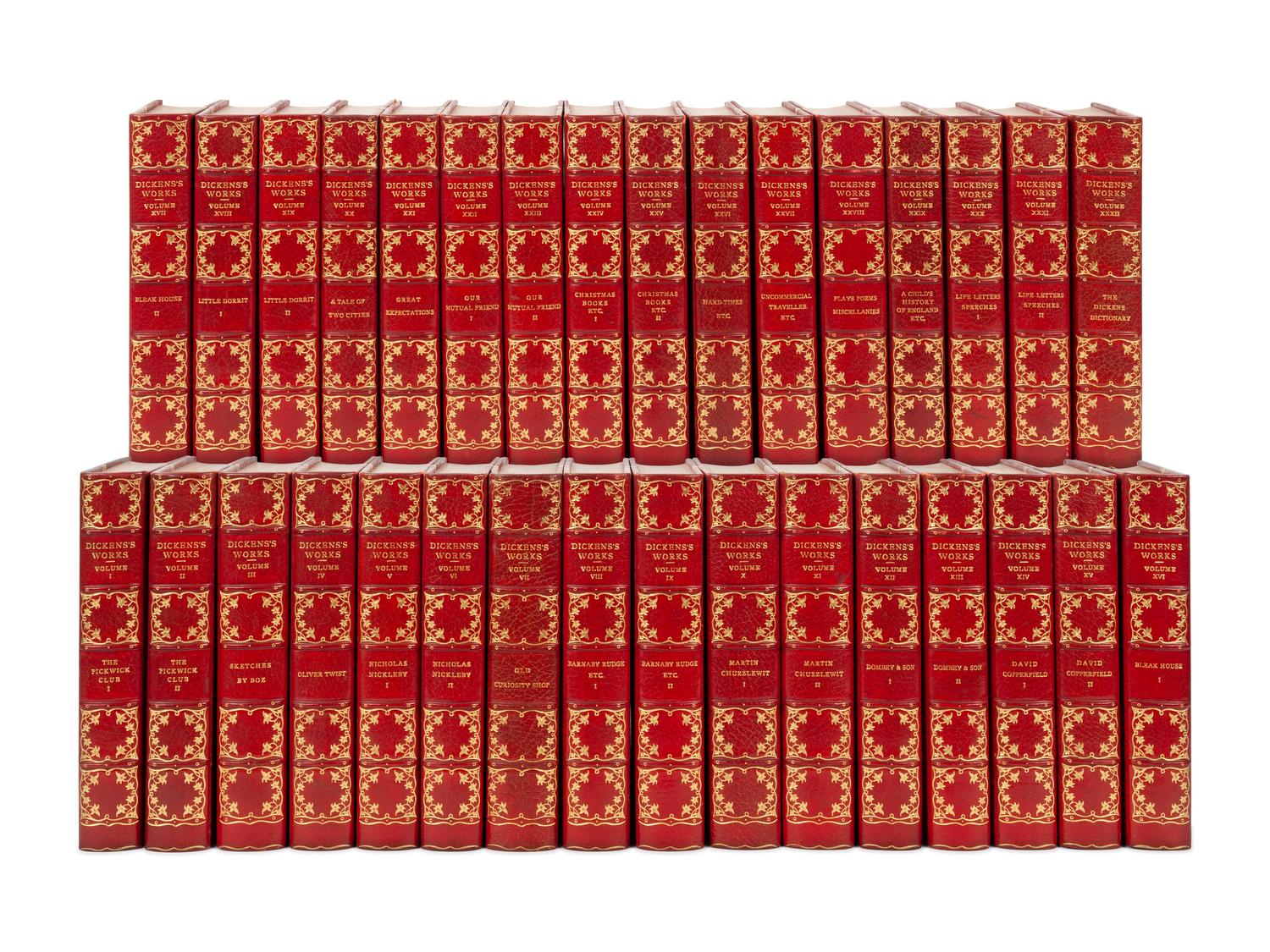 [BINDINGS]. DICKENS, Charles (1812-1870). Works . Boston and New York: Houghton, Mifflin and Company, 1894.
