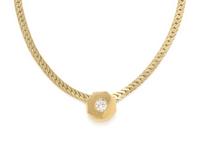 YELLOW GOLD AND DIAMOND SLIDE NECKLACE