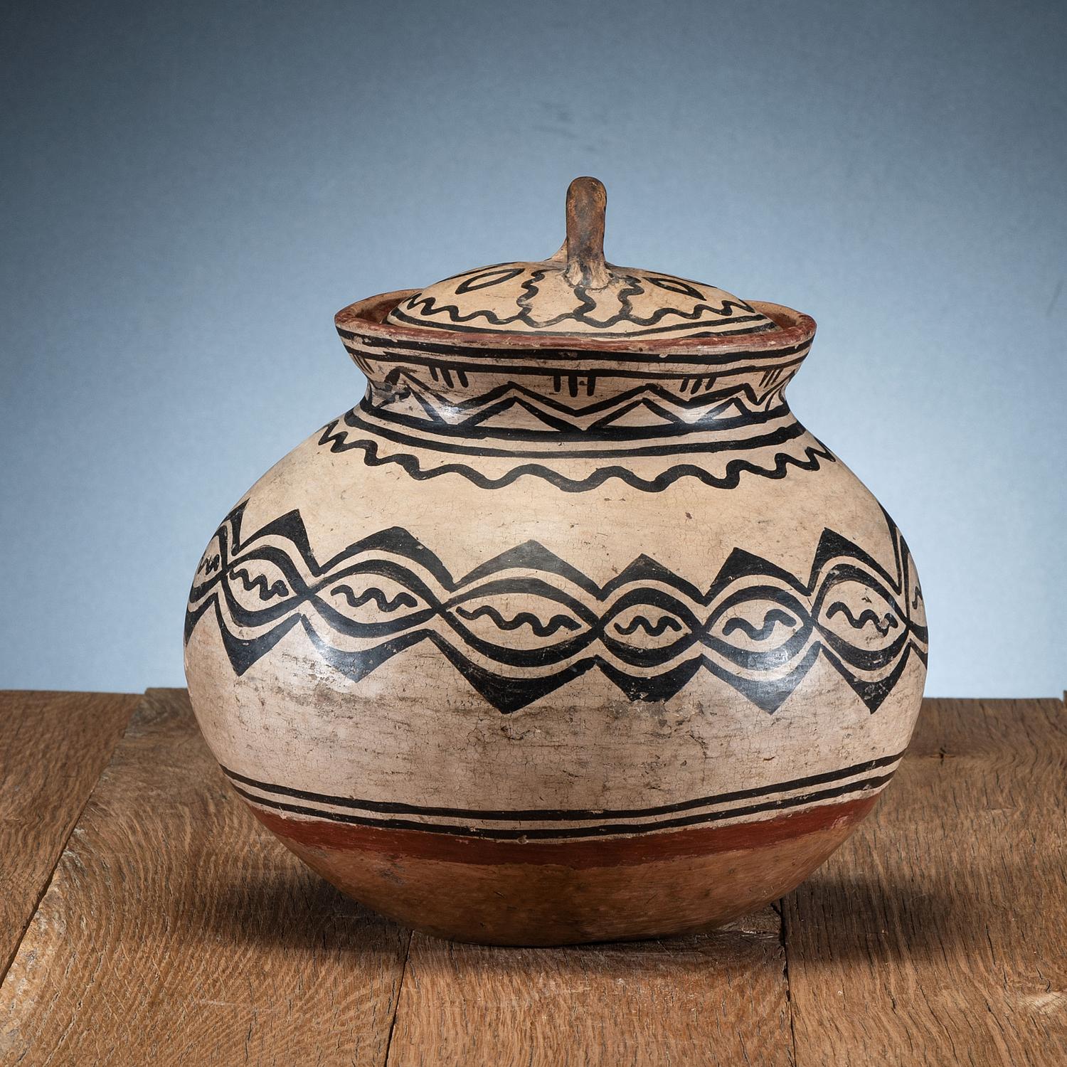 Tesuque Lidded Pottery Jar