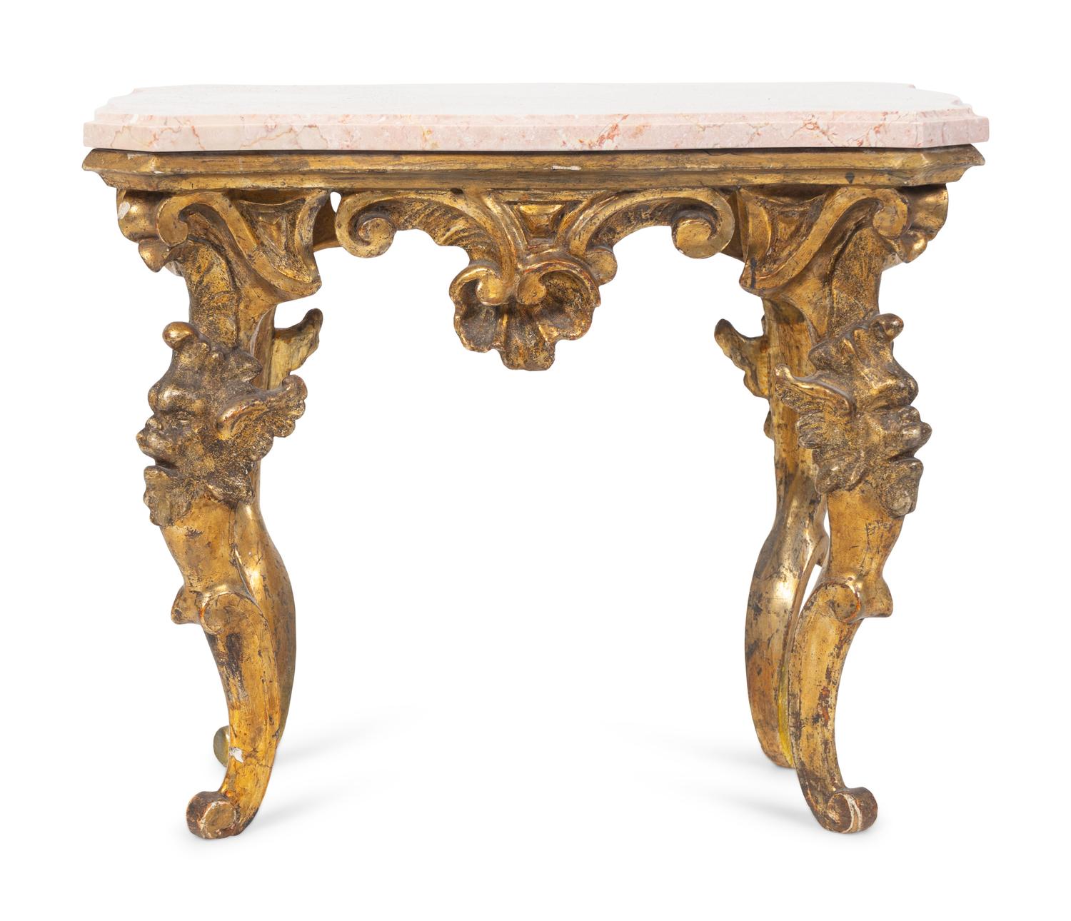 An Italian Rococo Giltwood Stool