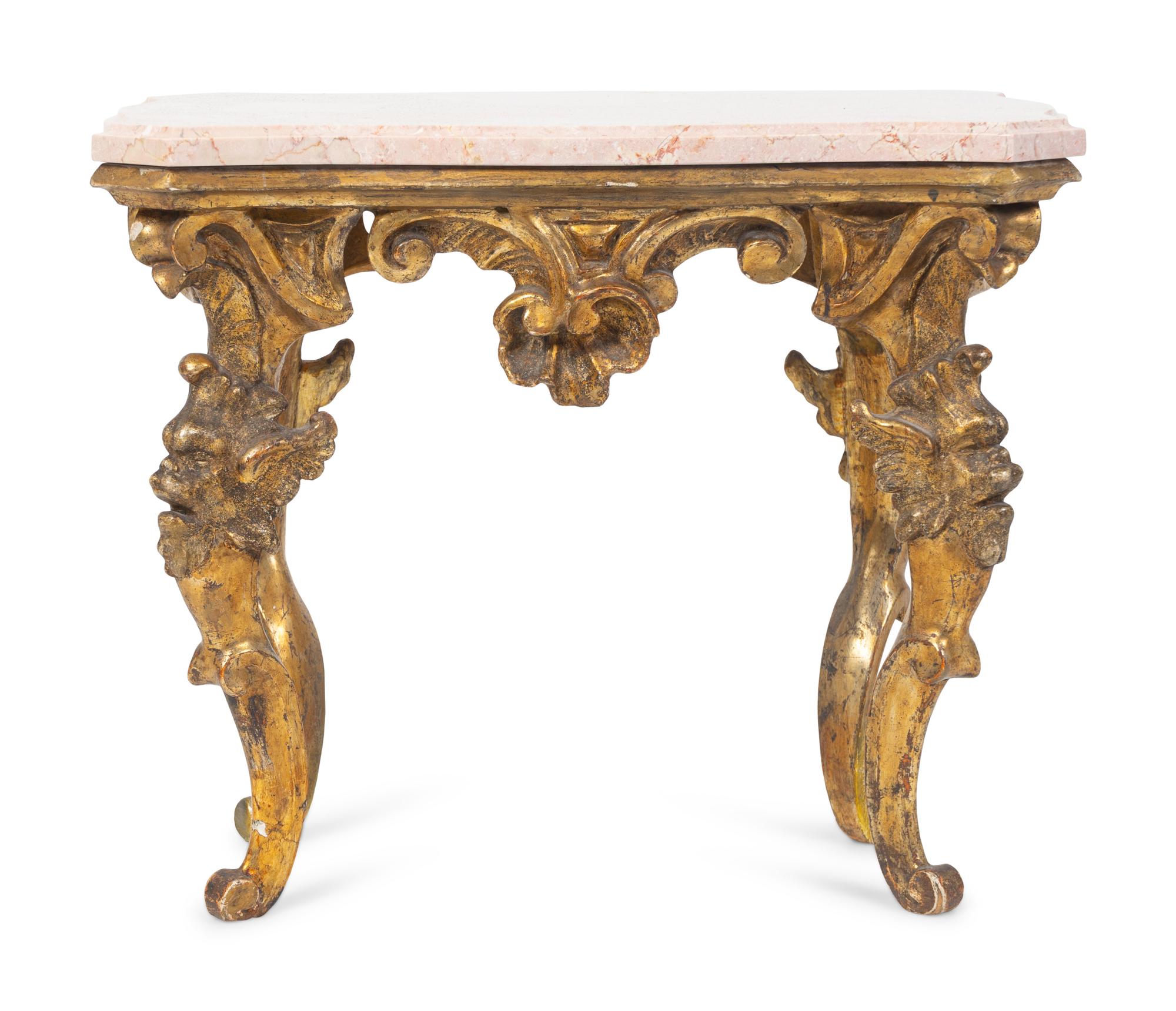 An Italian Rococo Giltwood Stool