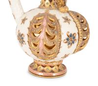 A Continental Polychrome and Gilt-Encrusted Porcelain Ewer — 19TH CENTURY