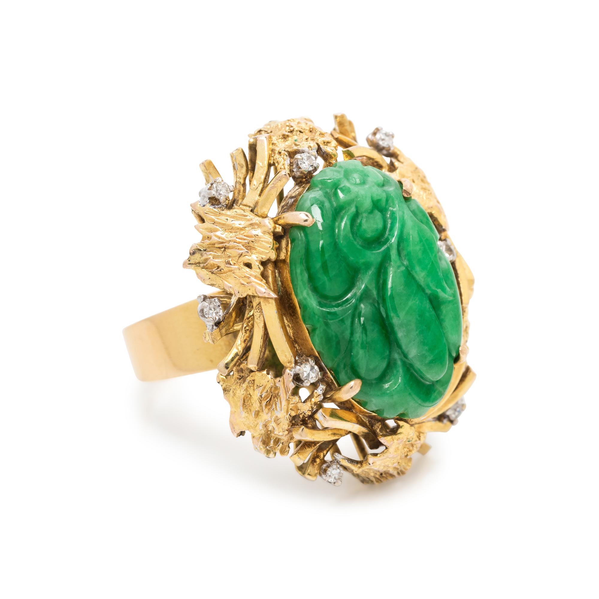 JADE AND DIAMOND RING