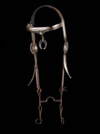 Navajo Stamped Silver Headstall, with Iron Ported Shank Bit