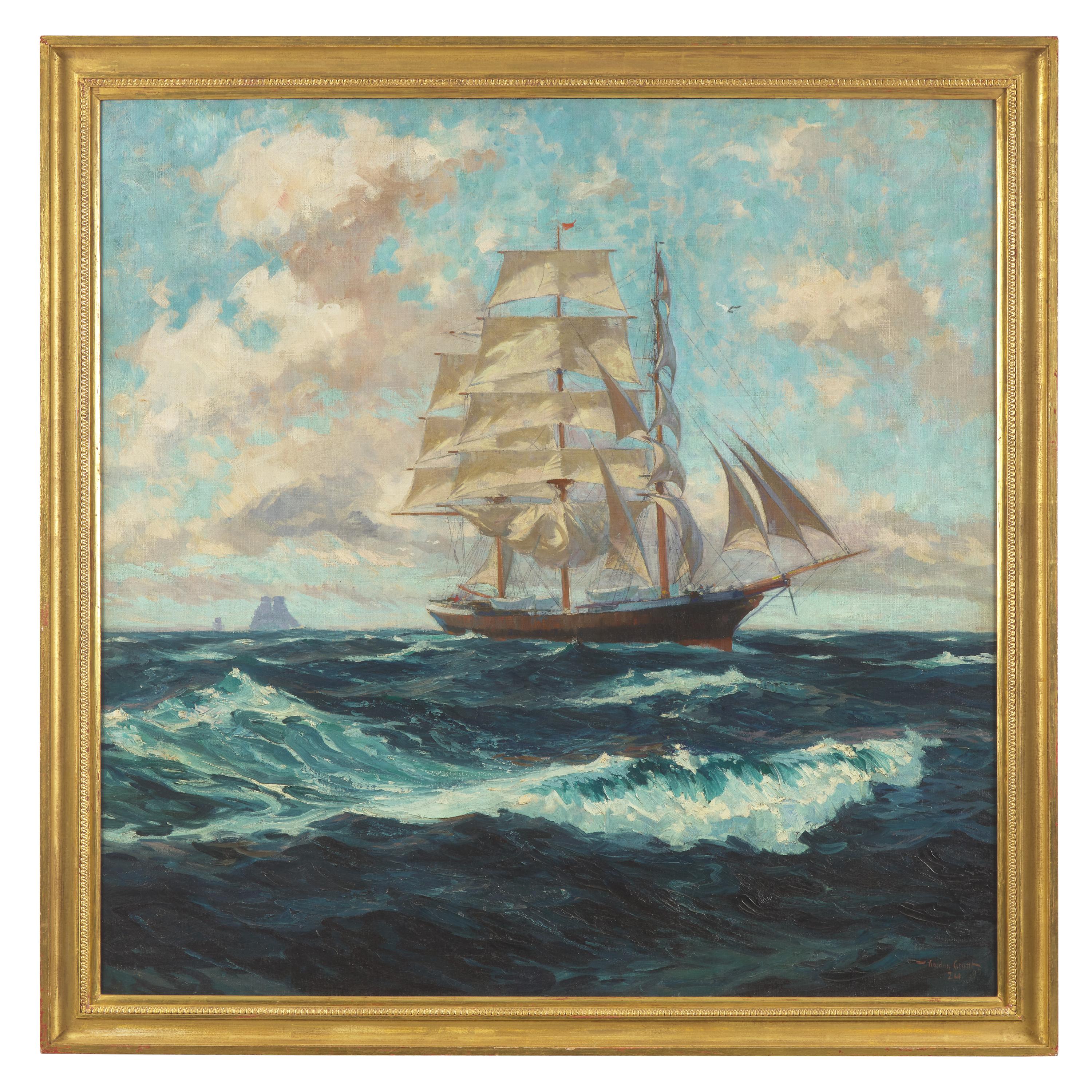 Gordon Hope Grant (American, 1875–1962) — Untitled (Ship on Open Seas) , 1924