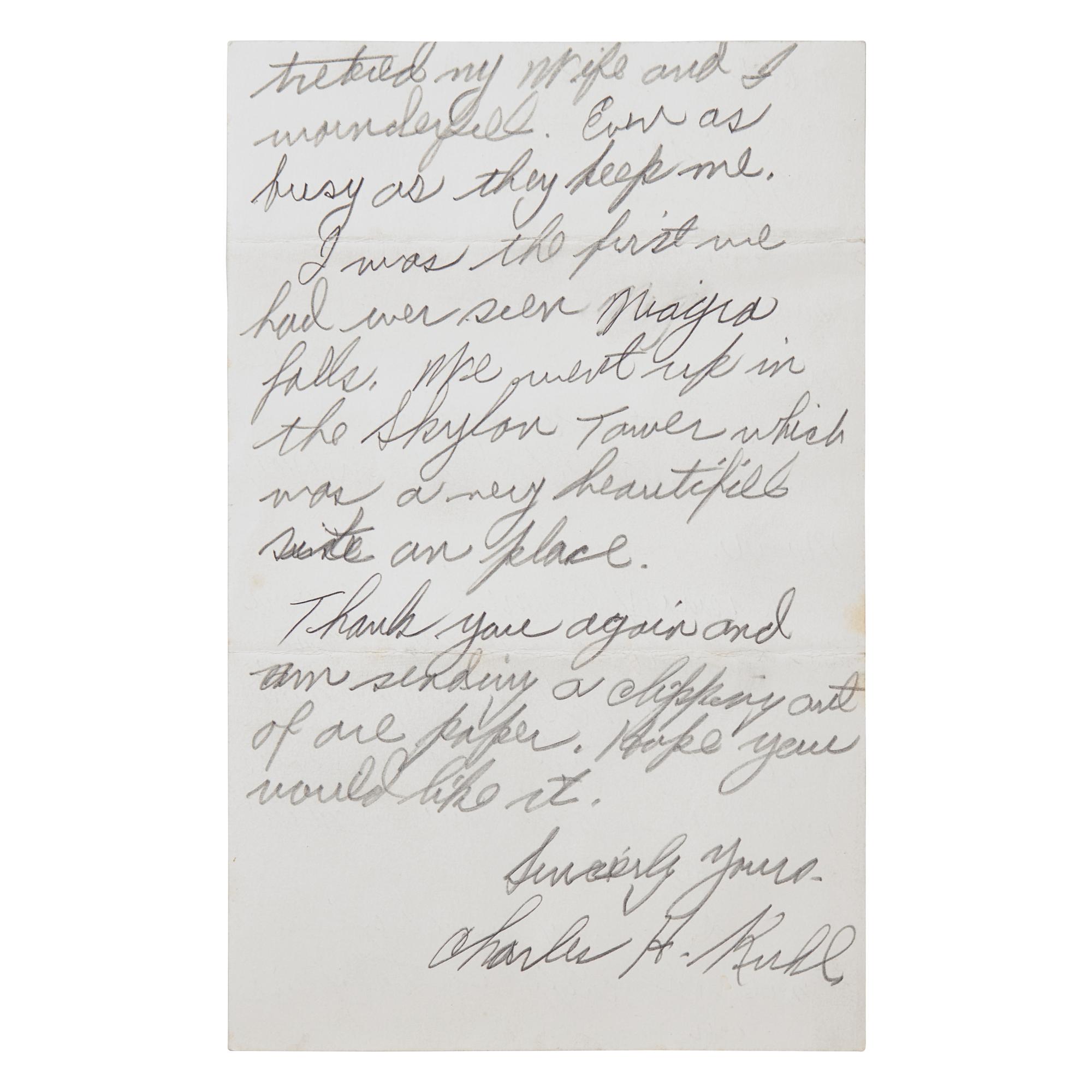 [World War II] [Patton, Gen. George S.] Kuhl, Charles H. Autograph Letter, signed