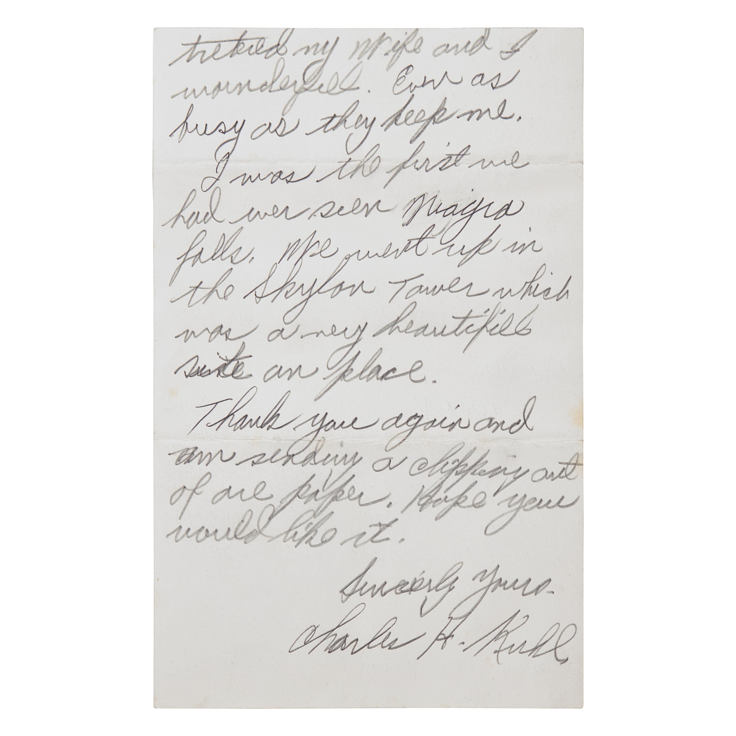 [World War II] [Patton, Gen. George S.] Kuhl, Charles H. Autograph Letter, signed