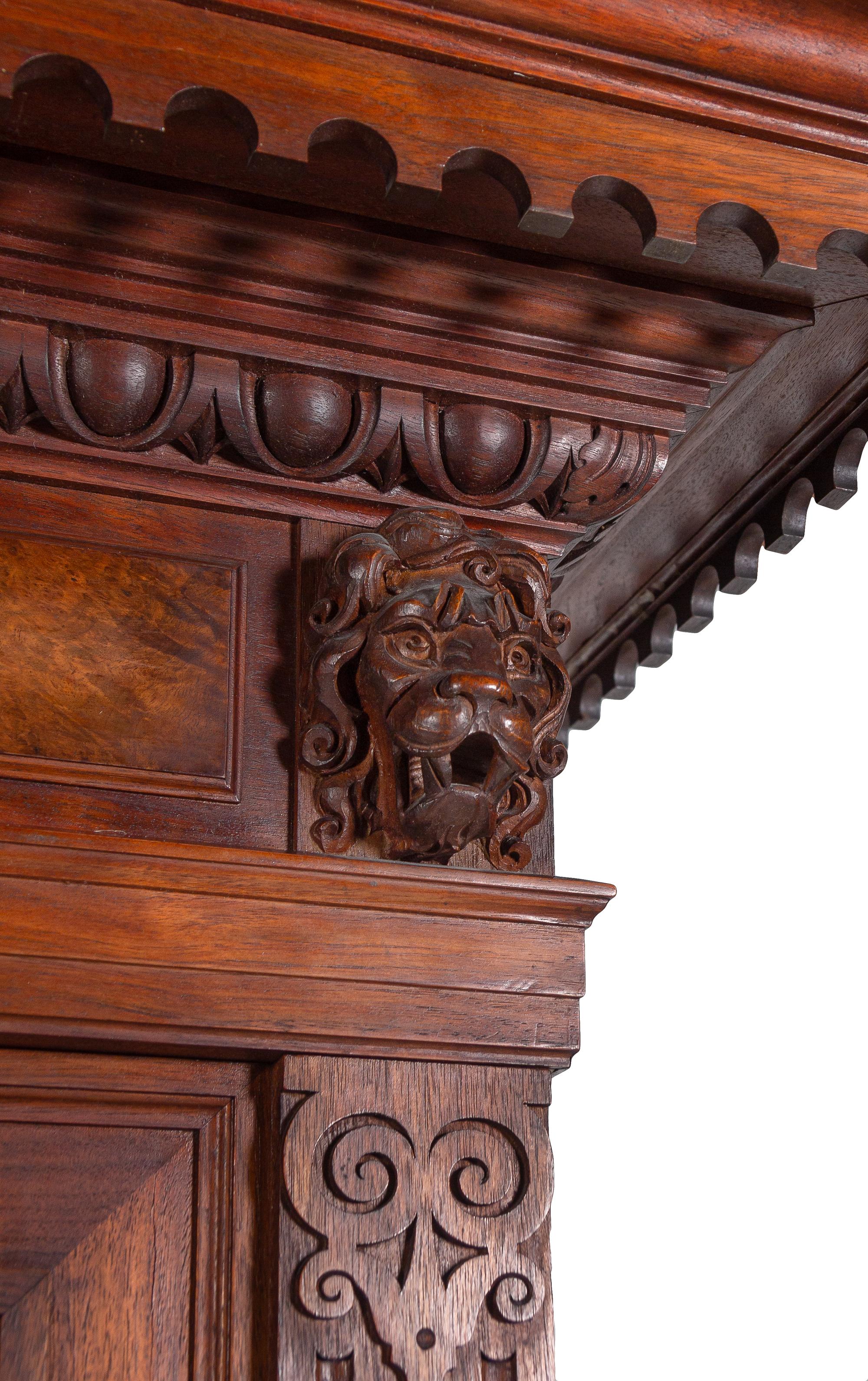 A French Walnut and Burl Walnut Buffet à Deux Corps