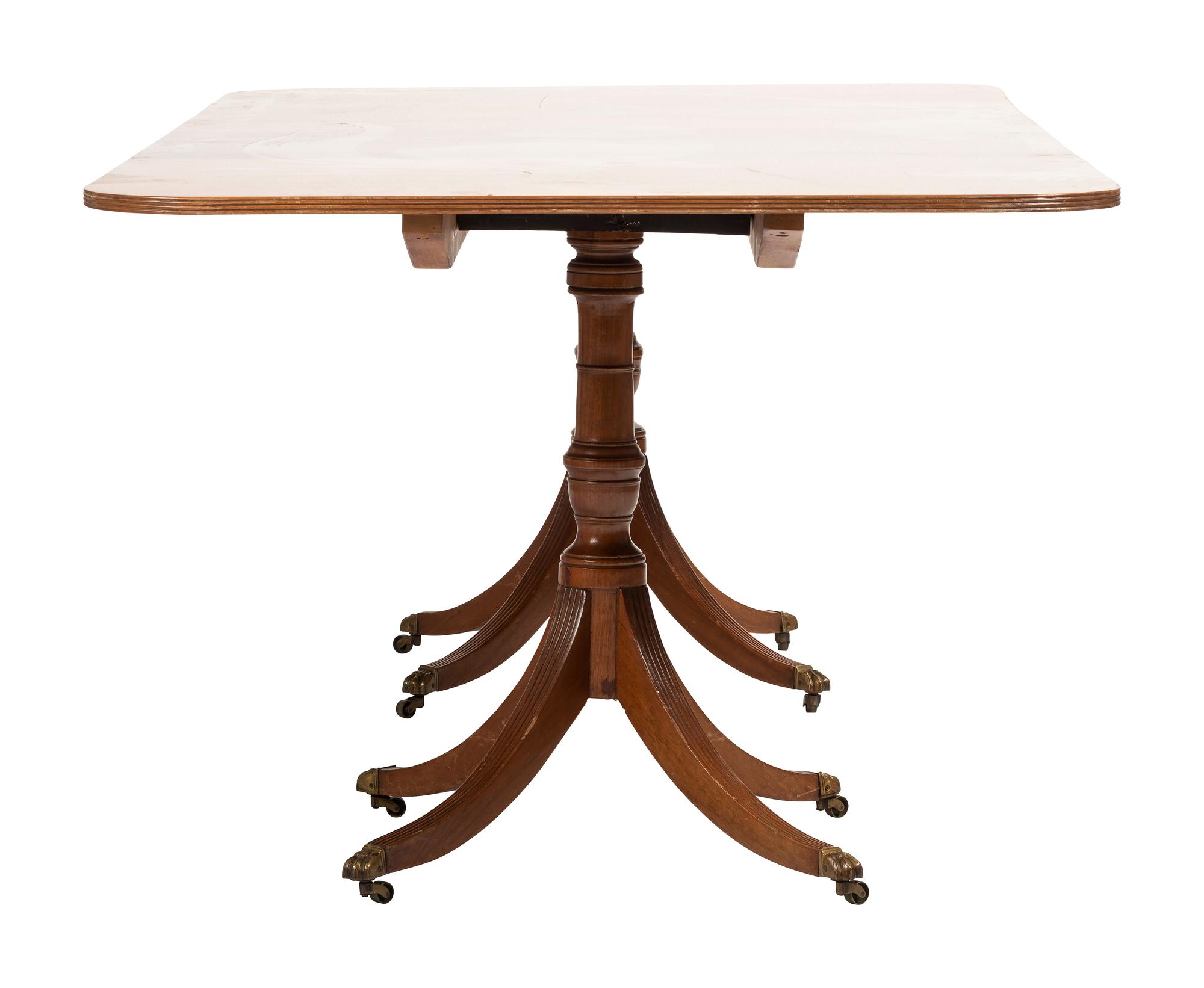 A George III-Style Double Pedestal Mahogany Dining Table