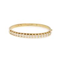 YELLOW GOLD AND DIAMOND BANGLE BRACELET