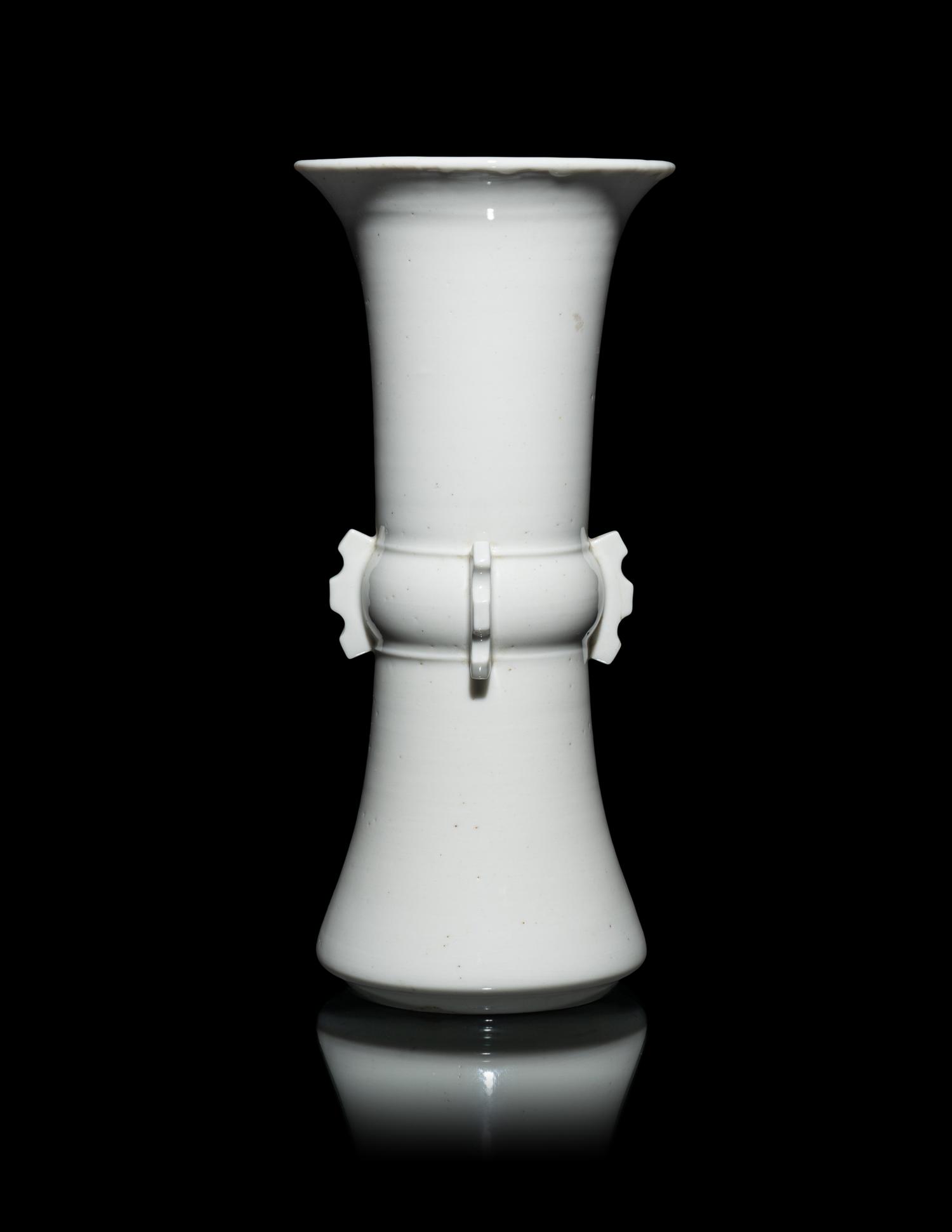 A Chinese Blanc-de-Chine Porcelain Gu Vase