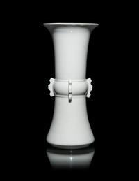 A Chinese Blanc-de-Chine Porcelain Gu Vase