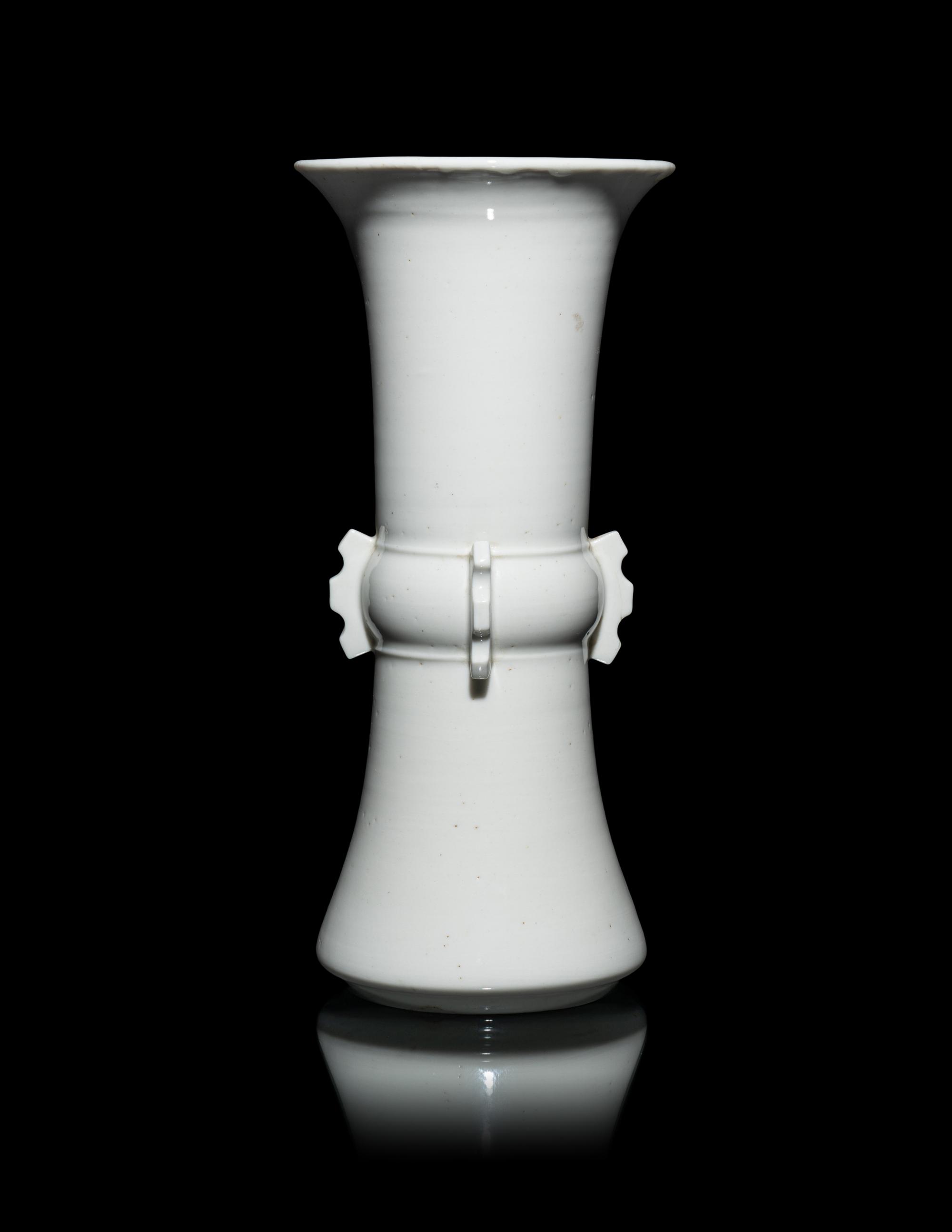 A Chinese Blanc-de-Chine Porcelain Gu Vase