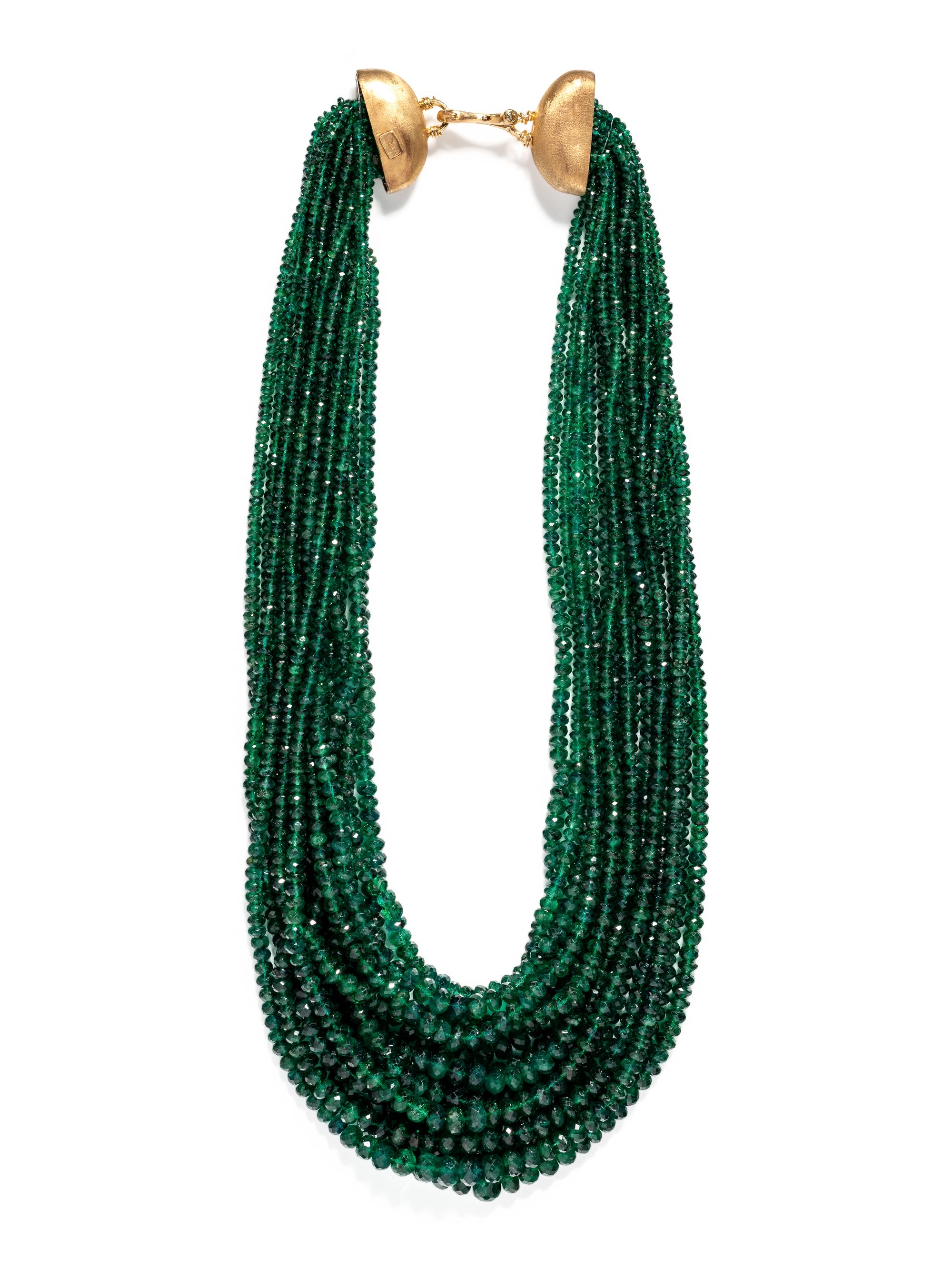 ANGELA PINTALDI, MULTISTRAND EMERALD BEAD NECKLACE