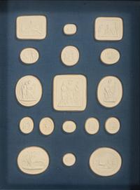 Seven Framed Groups of Grand Tour Plaster Intaglios