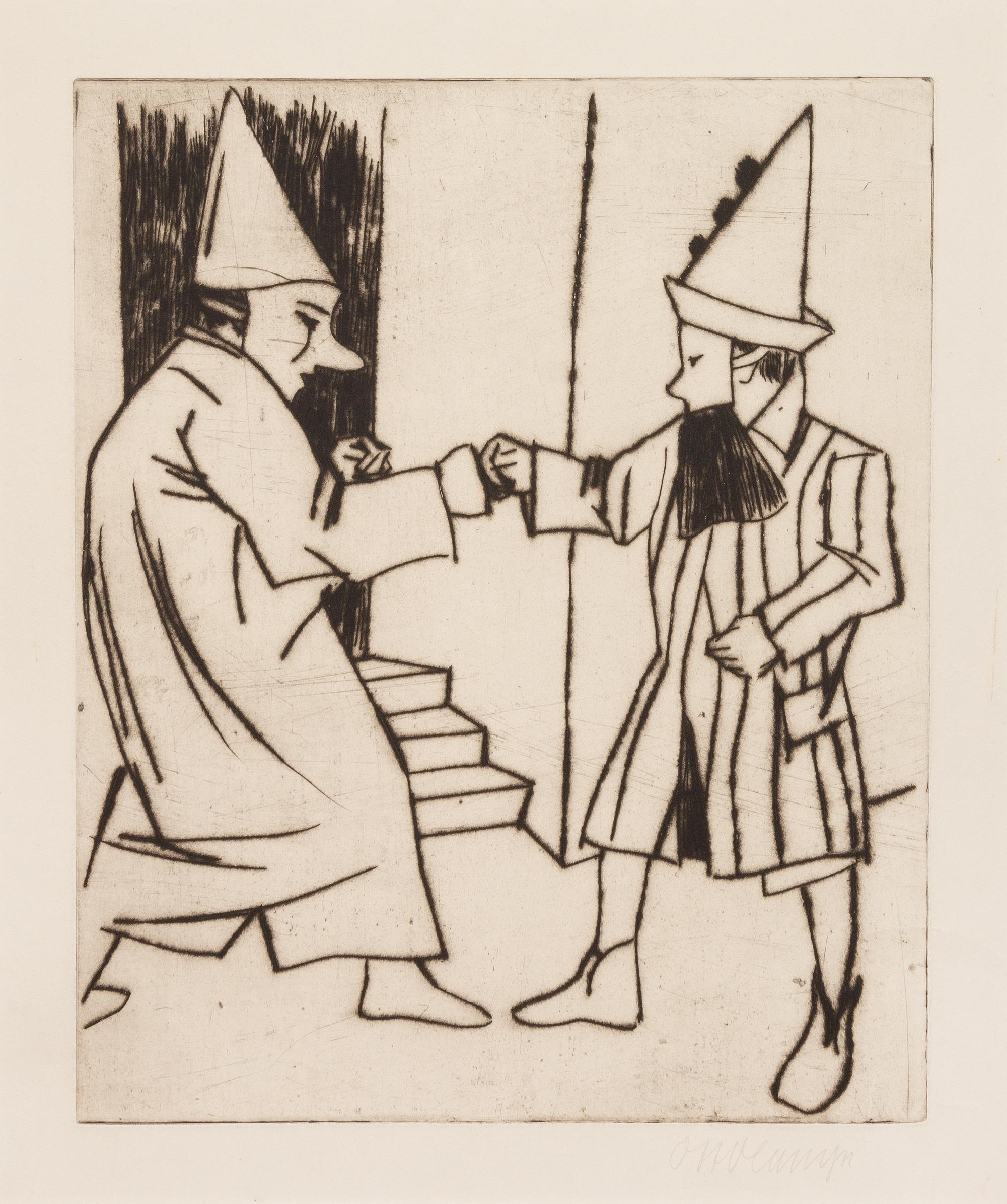 Otto Lange, (German, 1879–1944), Zwei Clowns (Maskerade)