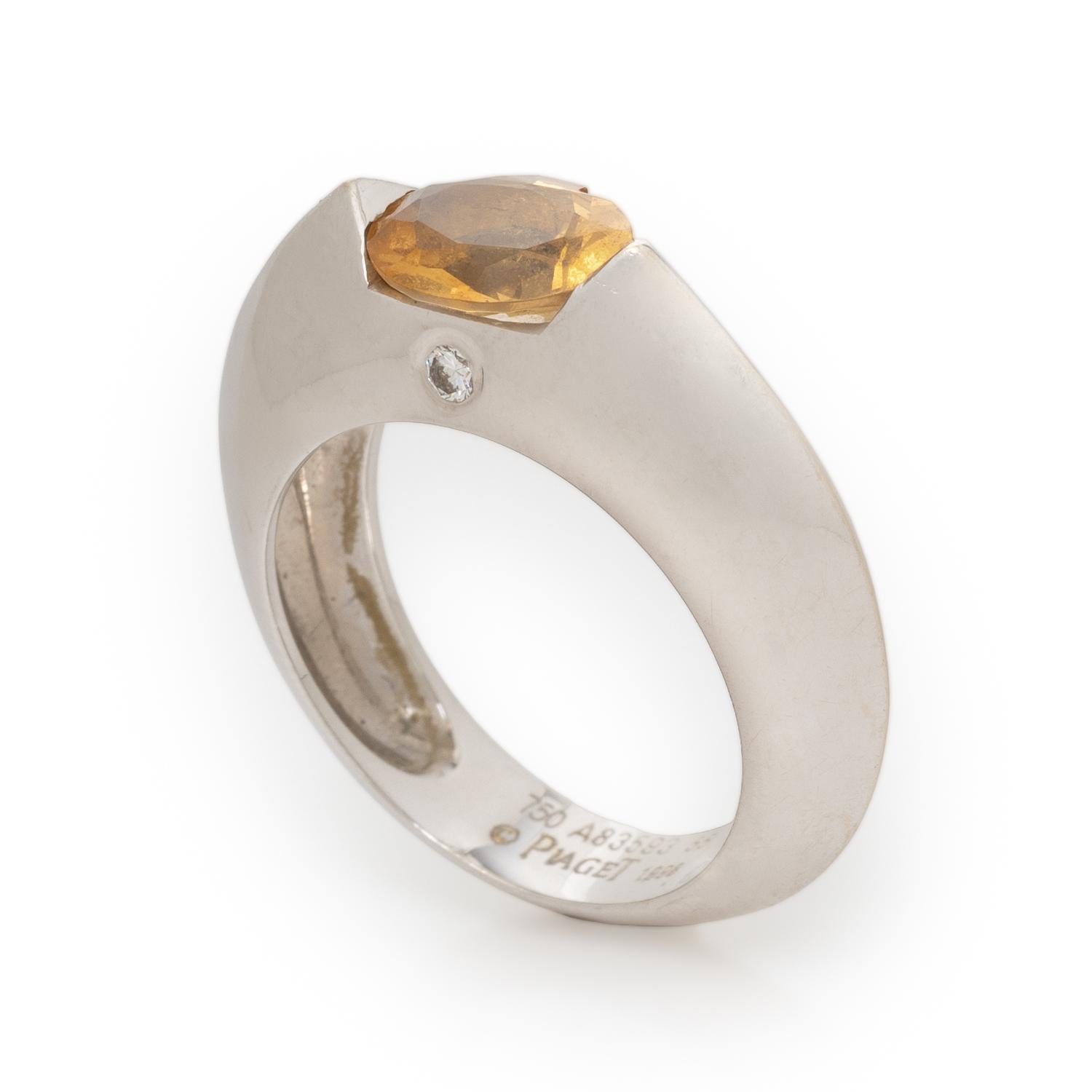 Piaget, Citrine, Diamond, and White Gold Ring