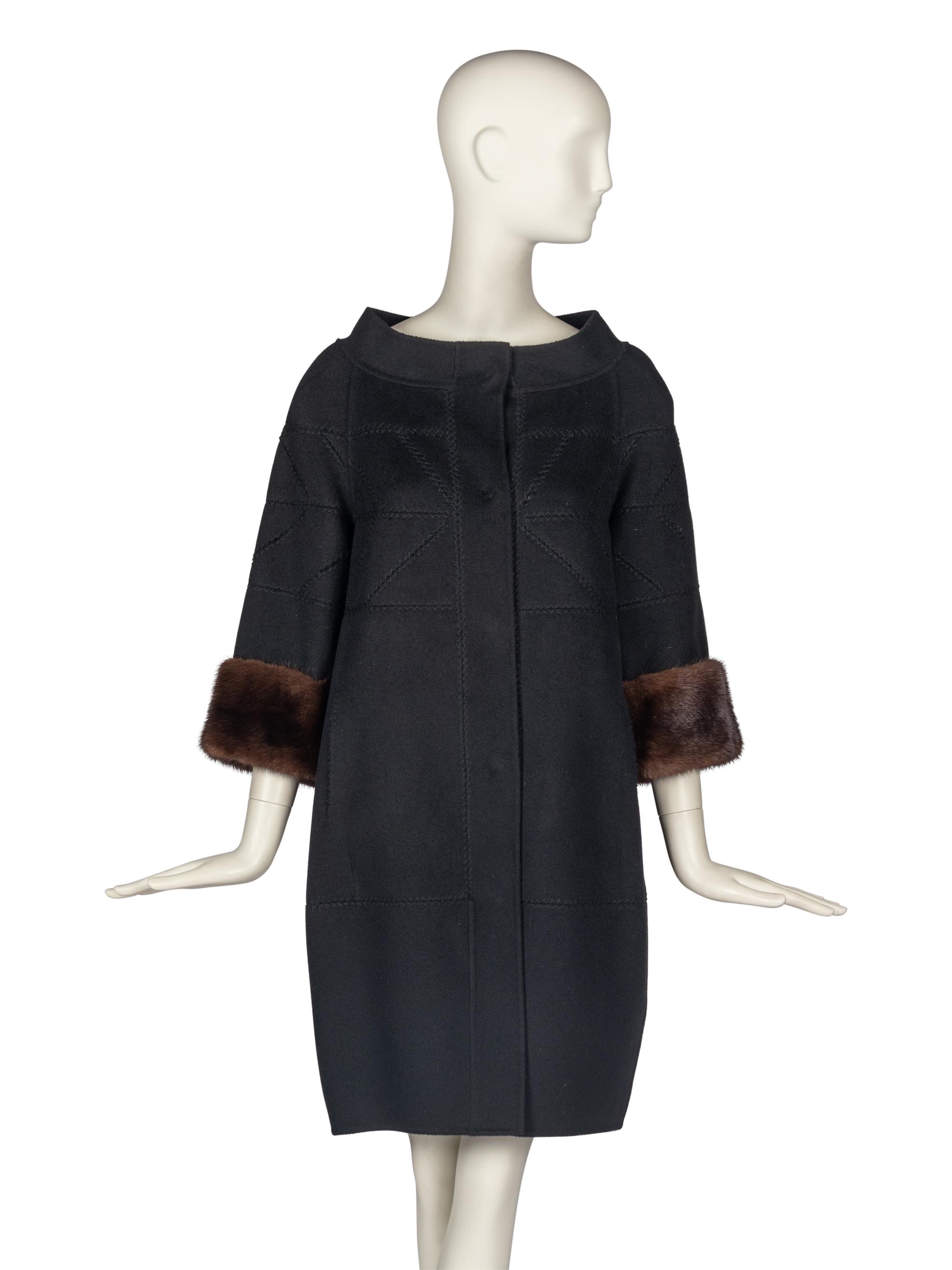 J. Mendel Wool Coat With Mink Trim