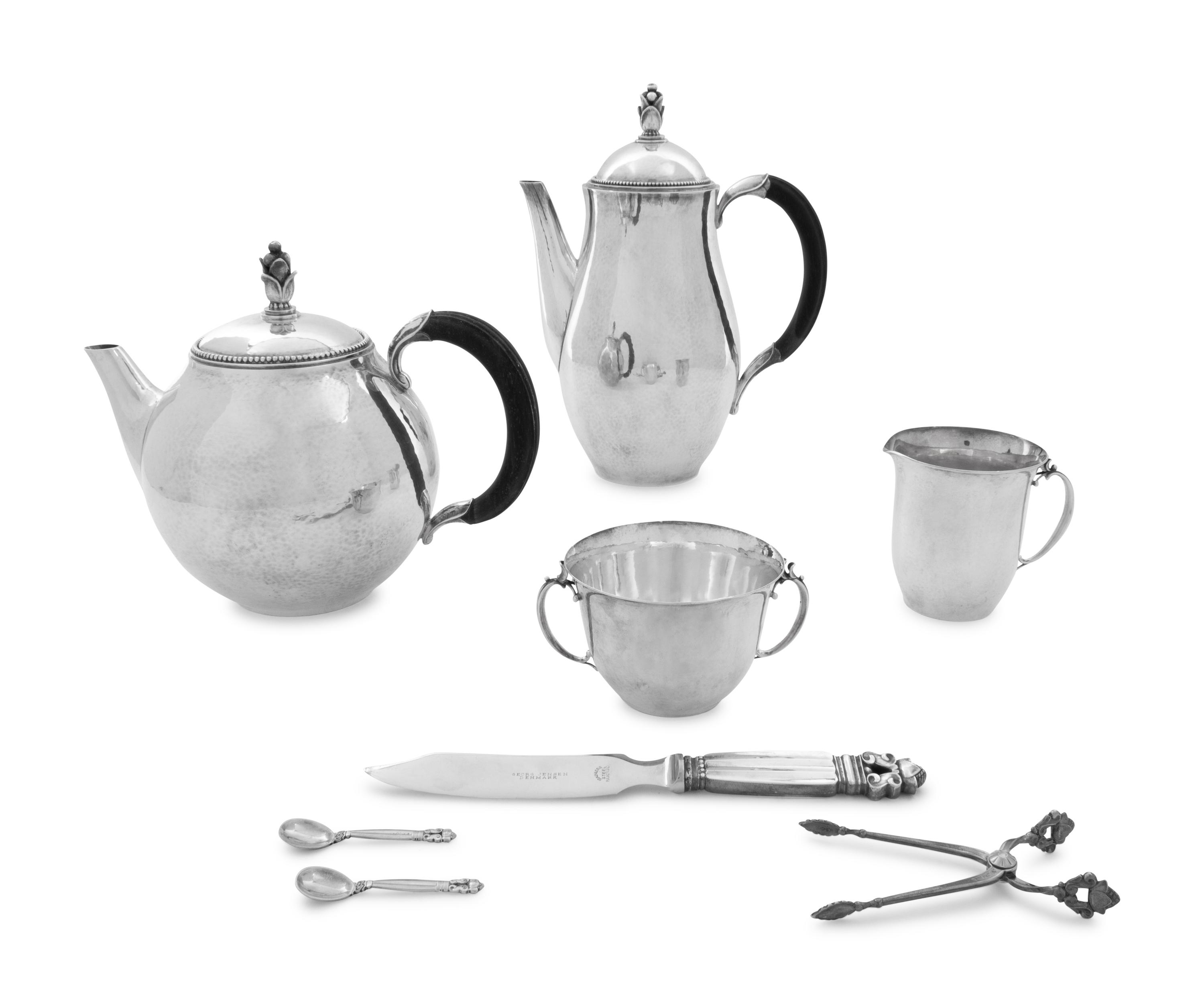 A Georg Jensen Silver Four-Piece Tea and Coffee Service