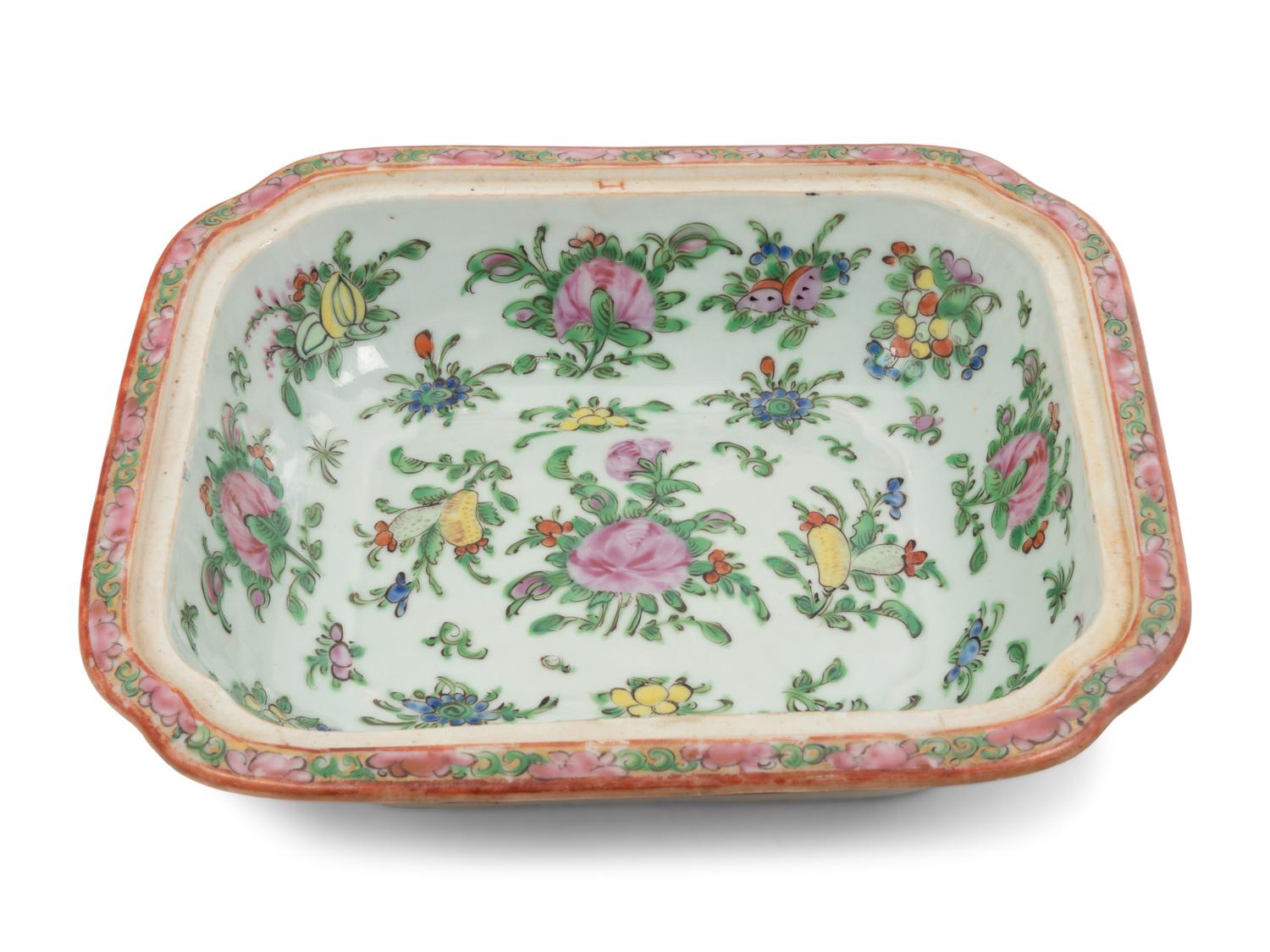A Large Collection of 128 Export Rose Medallion Porcelain Wares