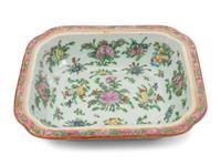 A Large Collection of 128 Export Rose Medallion Porcelain Wares