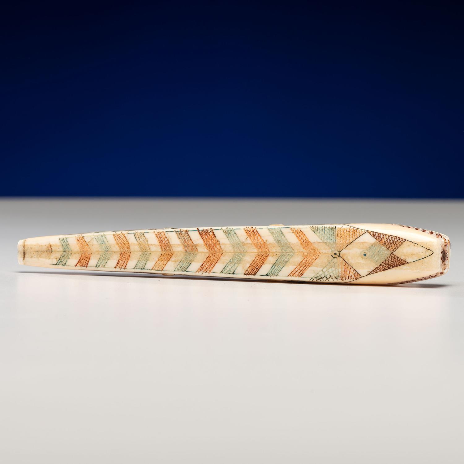 Nunivak Island Carved Polychrome Pipe