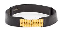 A Judith Leiber Black Snakeskin Belt, 37".