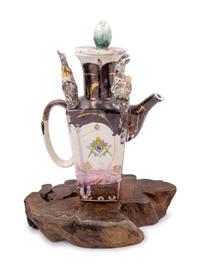 A Masonic Ceramic Pitcher